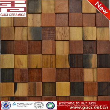 new modern mixed wood tile barroom wall decoration mosaic tile